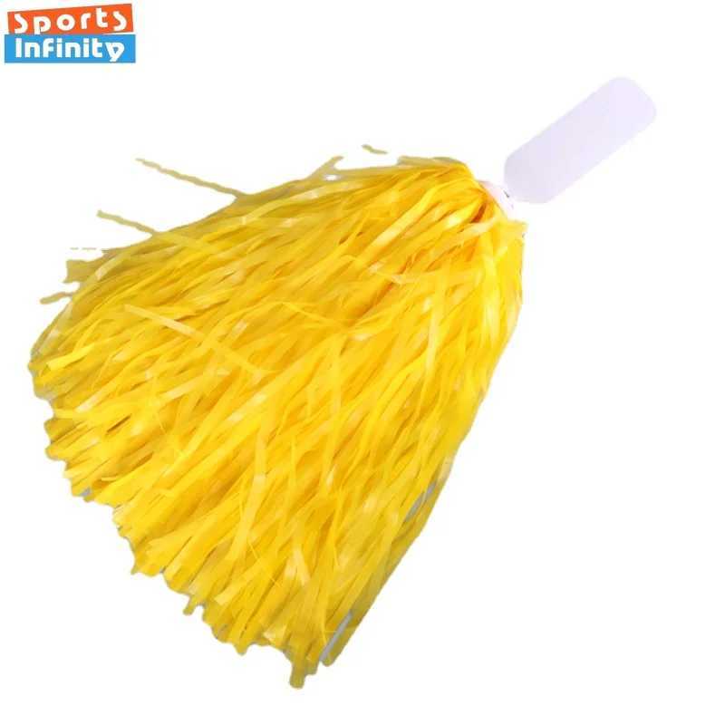 Cheerleading Pom Poms with Handle Cheer Balls Gold Yellow Pink Red Green Blue for Hand Dance Women Girl Kids Pompoms AccessoriesW250121