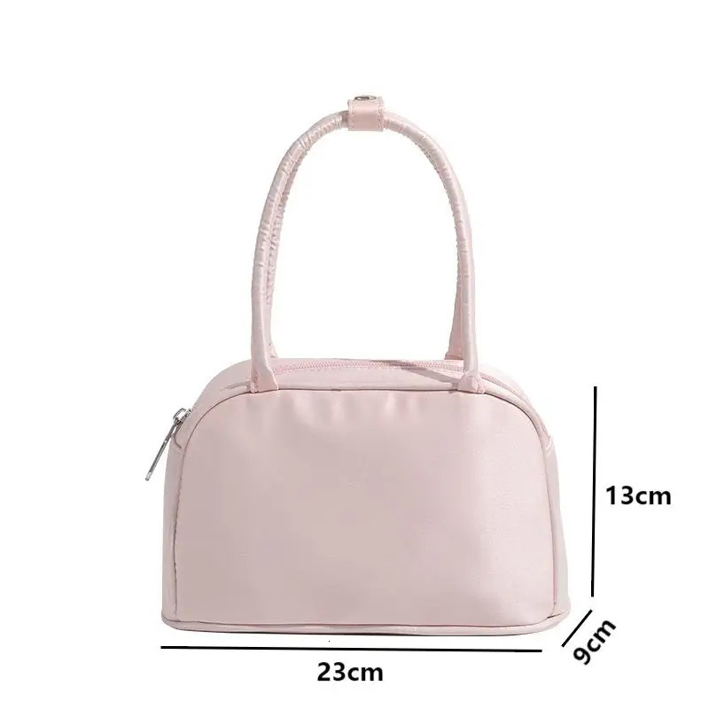 Fashion Women Silk Satin Clutch Purse Handbags Pink Female Boston Underarm Bags Sweet Girl Small Top Handle Square Shoulder 250122