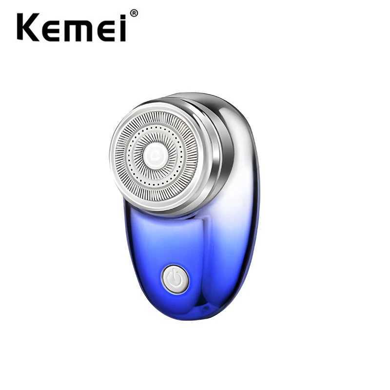 Kemei Mini Travel Shaver Portable Rechargeable Electric Razor TYPE-C USB Pocket Size Men Shaving Mane for Men Wet and Dry UseW250117