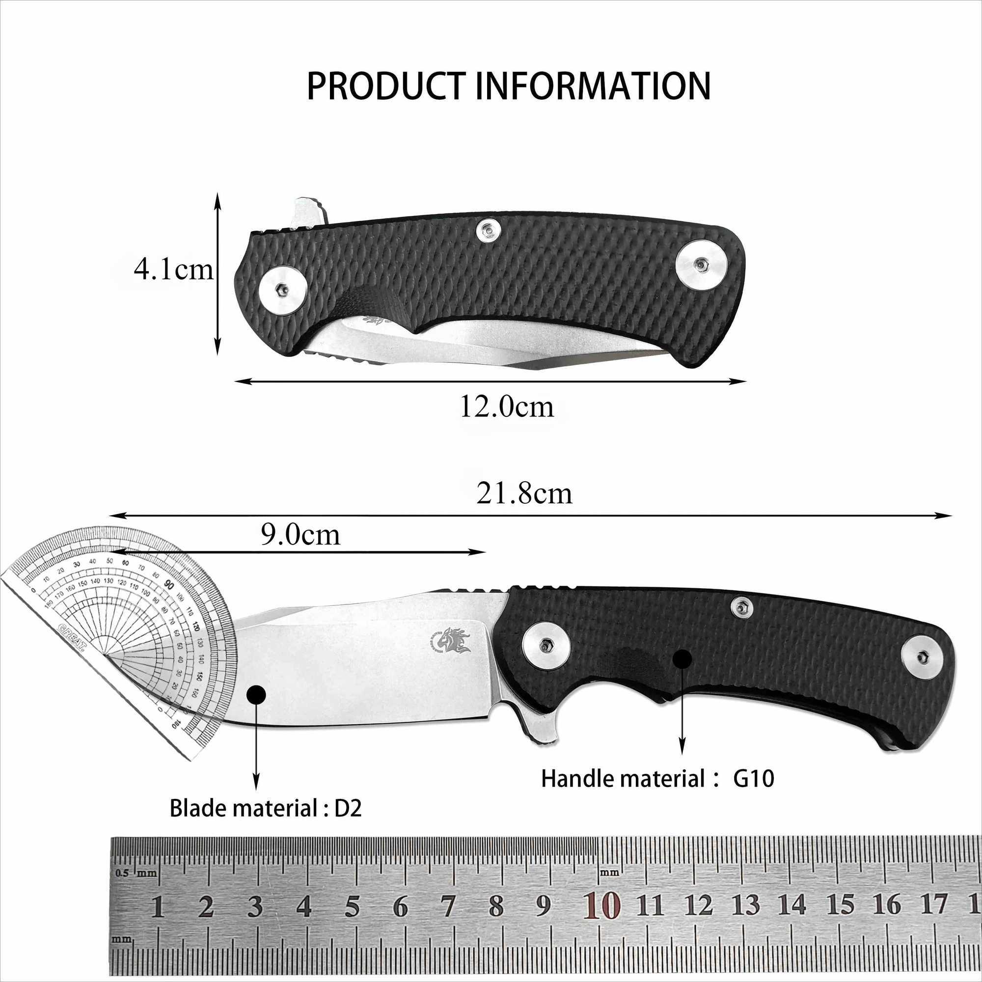 Rick Hinderer XM18 Jackknife D2 blade G10 Hand Outdoor Tactical Hunting self-dense knife EDC cam hiking tool knifeXJ250118