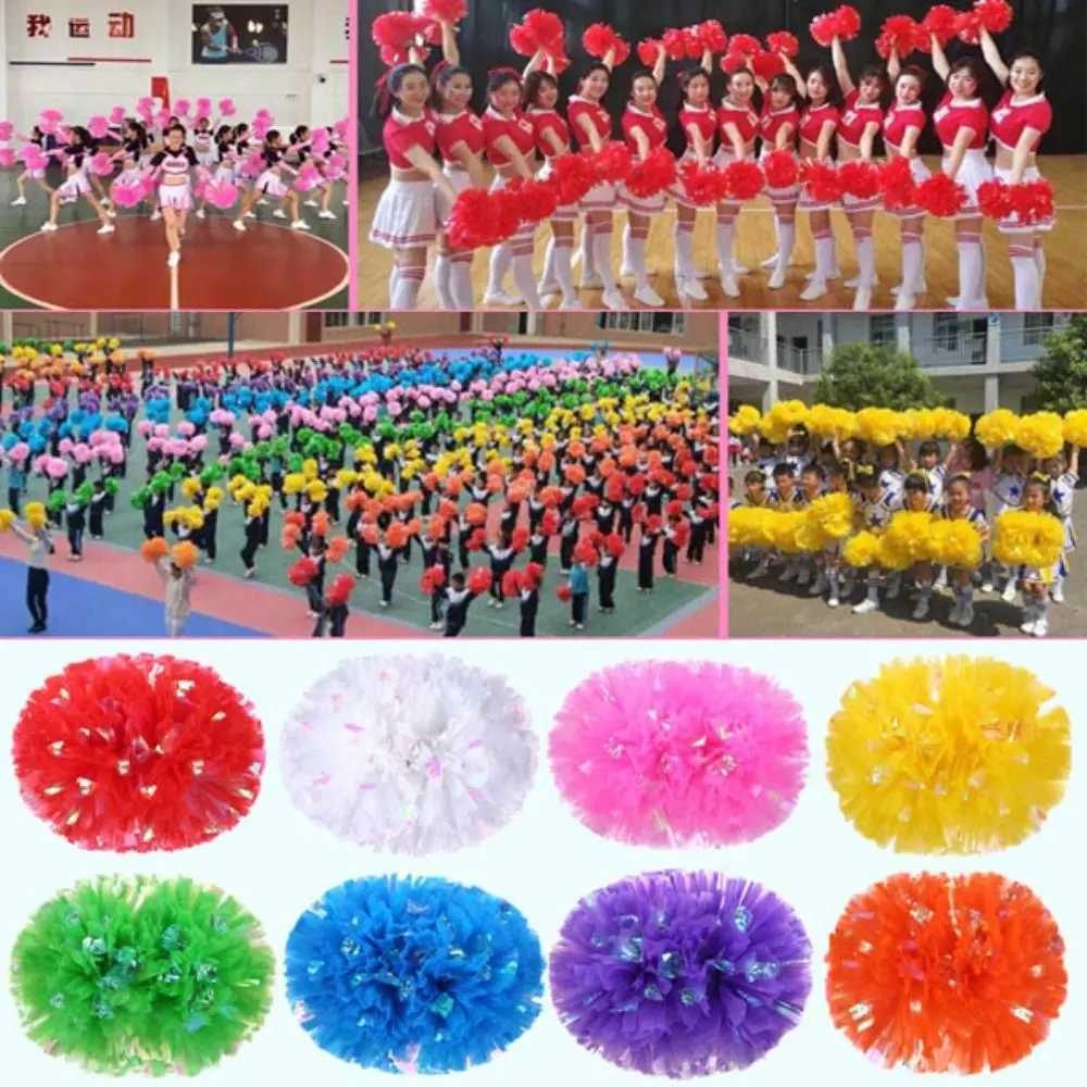 25cm Game Pompoms High Quality 9 Colors Cheerleading Cheering Apply to Dance Sports CheerleadingW250121