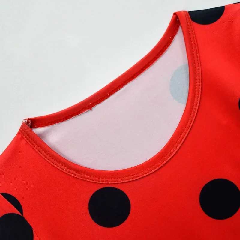 New Christmas Reddy Girl Little Beetle Cosplay Costume Mask Wig with Earrings Kids Halloween Fancy Costume Children Party Dress W250117