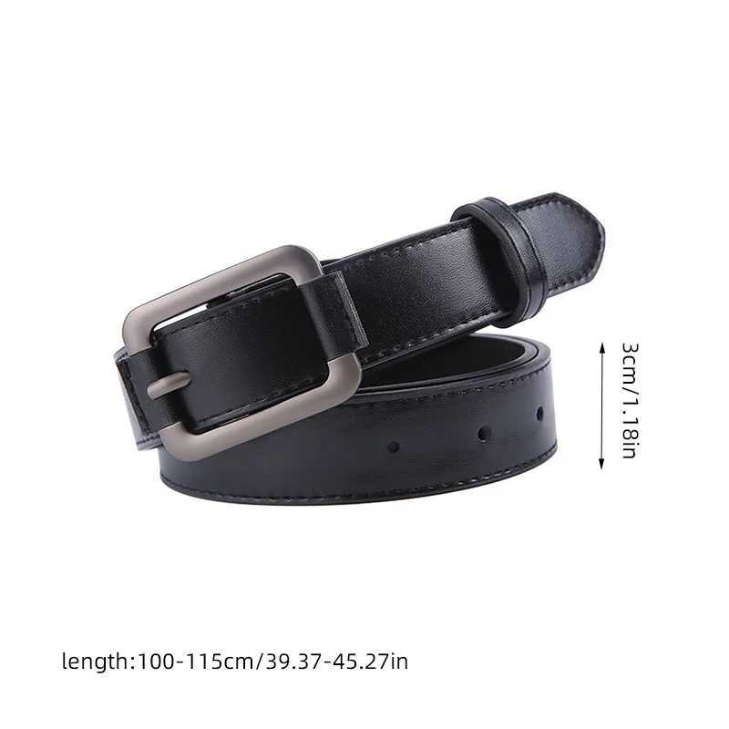 New Rectangle Pin Buckle PU Leather Belt For Men Women All-match Black Adjustable Long Waist Belts Unisex Jean Pants Straps W250120