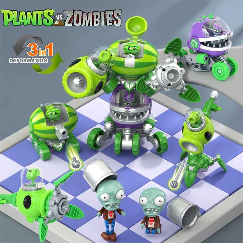 3 in 1 Assembly Deformation Toys For Boys Robot Doll PVZ Plant Vs. Zombie Mecha fighter PVC Action Figure Model Kid Gift W250120
