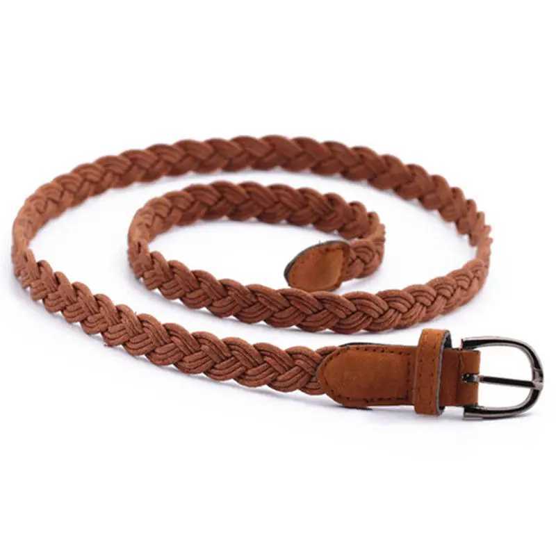 1Pc 102cm Womens Brown White Braided Belt with Hemp Rope Braided Belt Womens Belt 6 Colors W250120