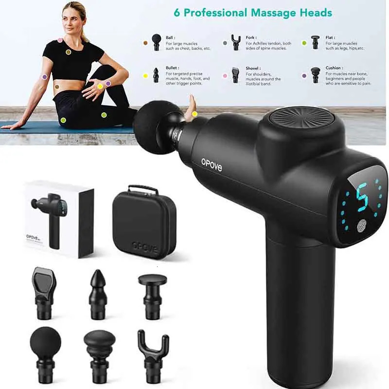 Opove M3 Black Massage Gun with Adjustable Speed Levels Long Battery Life Quiet and Portable n 10mm 250108