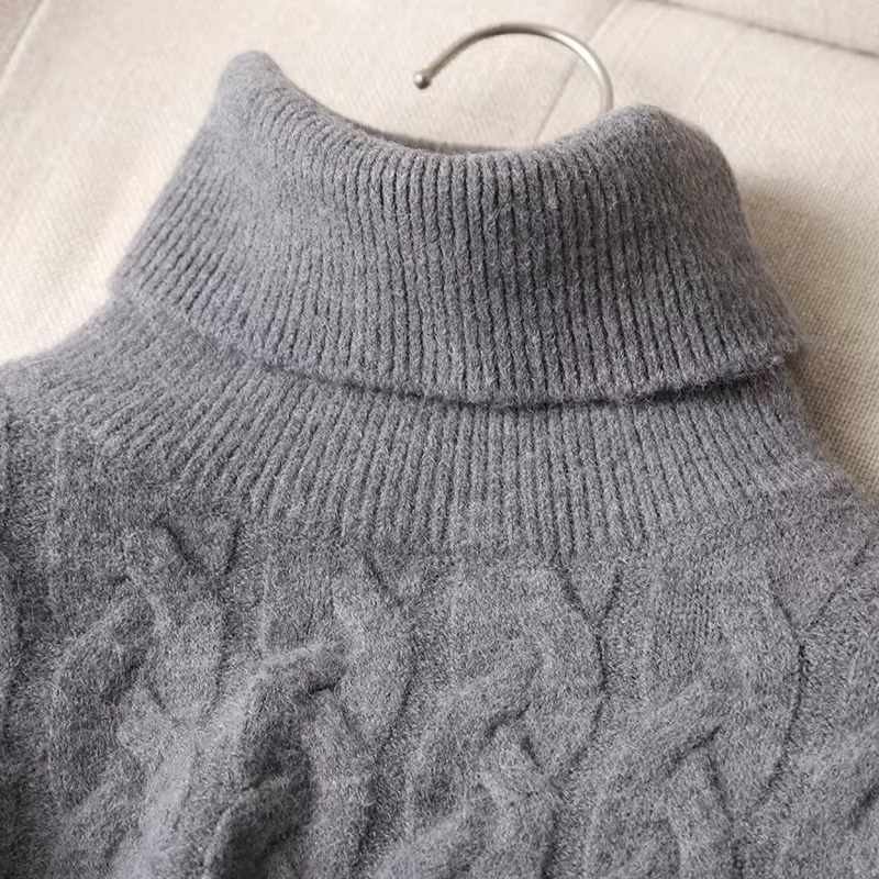 Jenny&Dave Winter Sweaters Women England Style Fashion Turtleneck Twisted Wer Warm Wool Pull Femme Pullovers