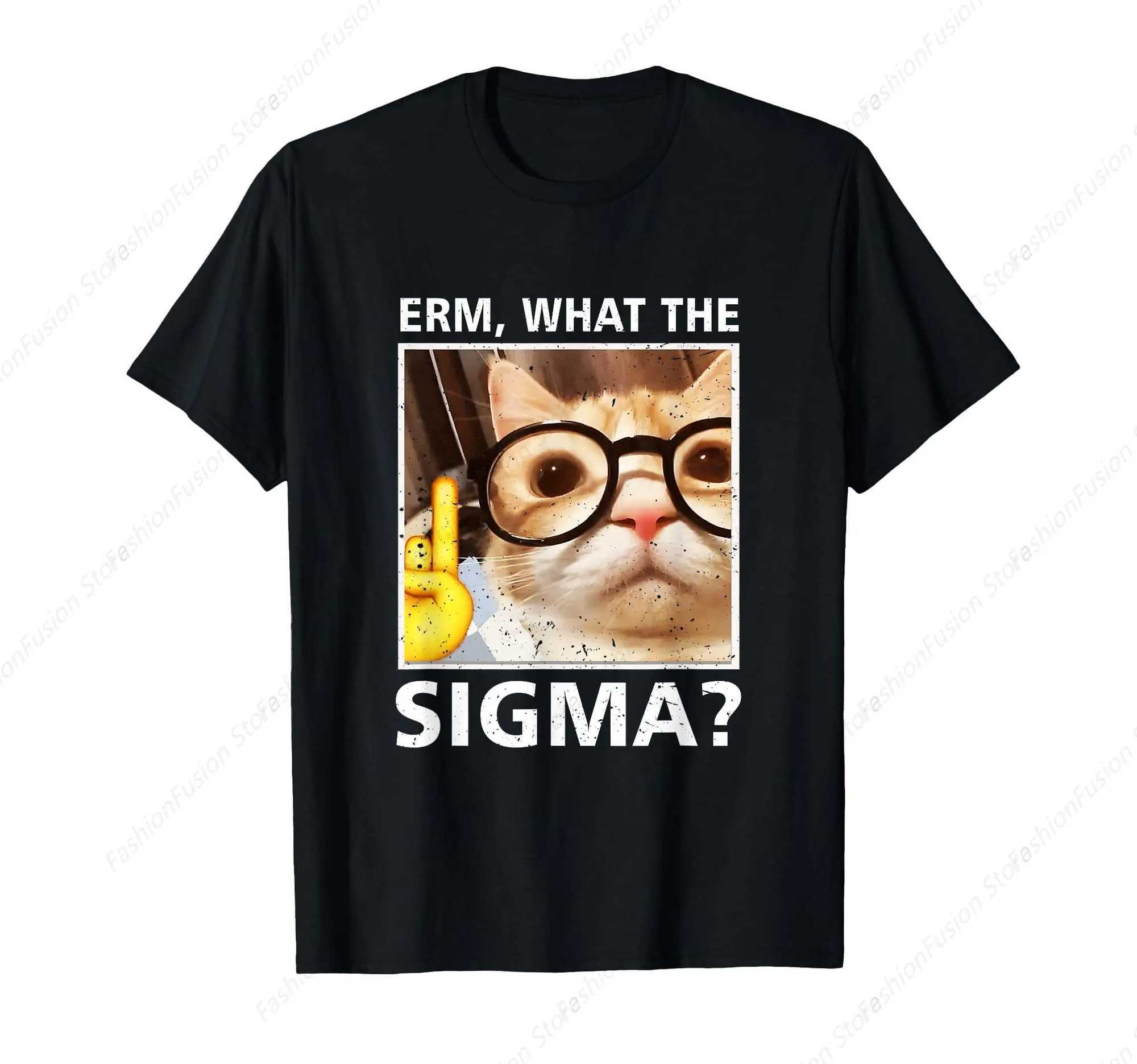 Erm What Sigma cat meme Funny meme Internet meme joke Mens T-shirt Y2K Short sleeve casual gym outdoor T-shirt W250117