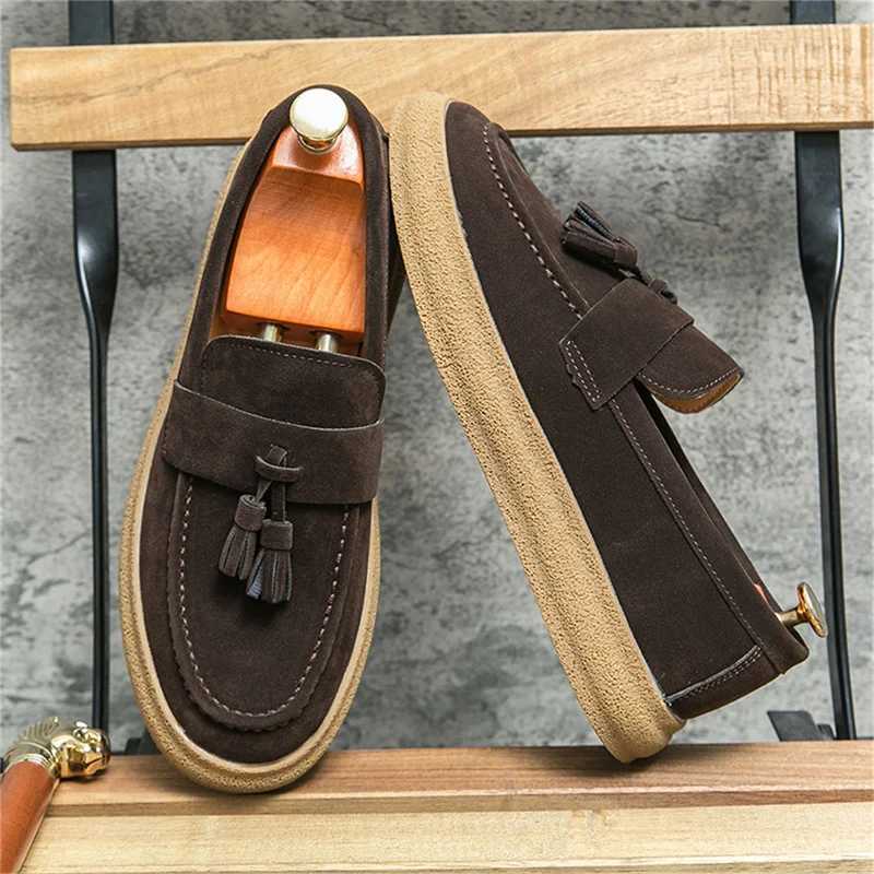 Handmade Outdoor Men Loafers Casual Leather Shoes Fi Mens Boat Shoes New Arrival Male Dress Footwear Slip SoftXJ250118