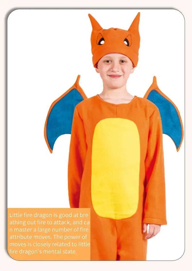Childrens role-playing animation Charizard and Charmander Pokemoes Charizard luxury childrens clothing W250117