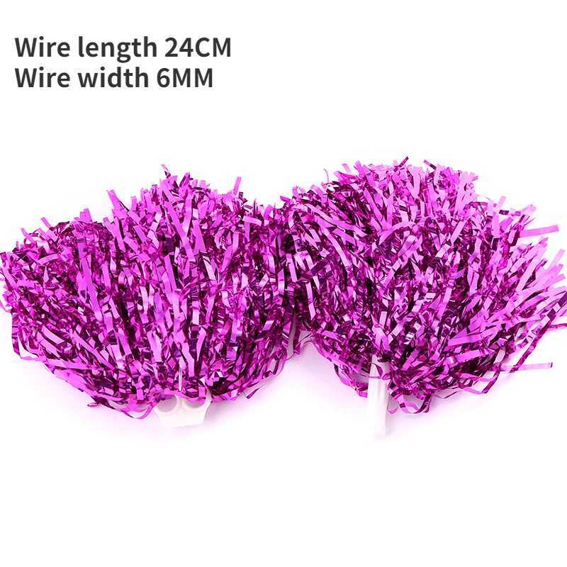 Cheerleading Pom Poms with Handle Cheer Balls Gold Yellow Pink Red Green Blue Hand Dance Pompoms Accessories for Women Girl KidsW250121