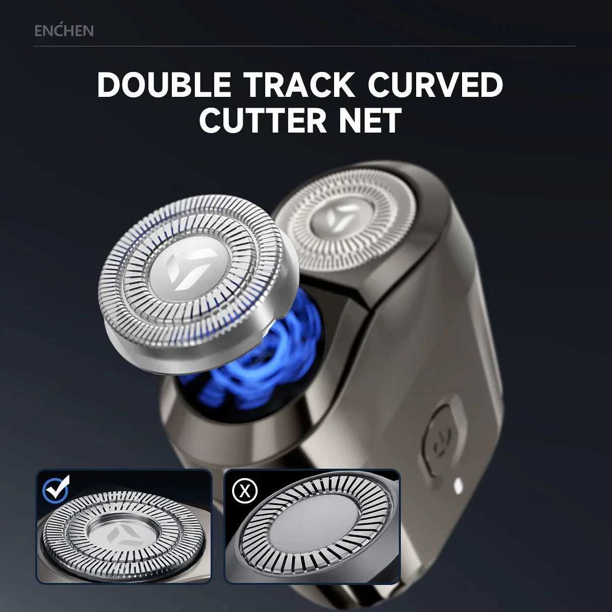 Enchen Beard Trimmer Mini Shaver Professional 2D Face Shaver Waterproof Shaving Mane Reciprocating Razor Magnetic Head Mini 6W250117