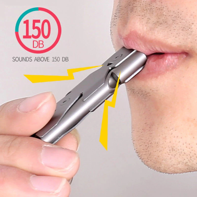 Outdoor Portable Whistle Aluminum Alloy 120DB Waterproof Double Tube Loud Fesaving Emergency Safety Outdoors Tool 250107