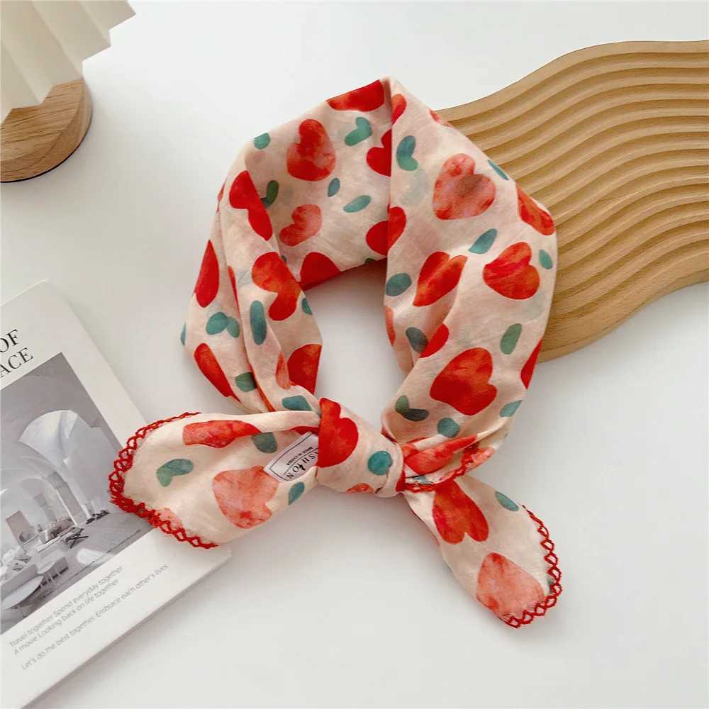 70cm Handkerchief Cotton Neck Scarves For Women Small Neckerchief Bag Scarfs Square Headband Cute Bandana Head Hair Scarf Female W250118