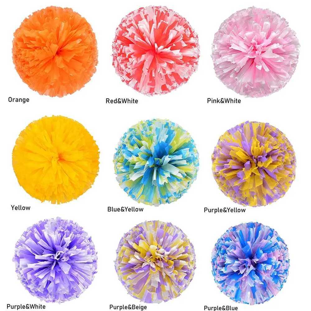 Double hole handle Competition Flower Club Sport Supplies Dance Party Decorator Cheerleader Pom Poms Cheerleading Cheering BallW250121