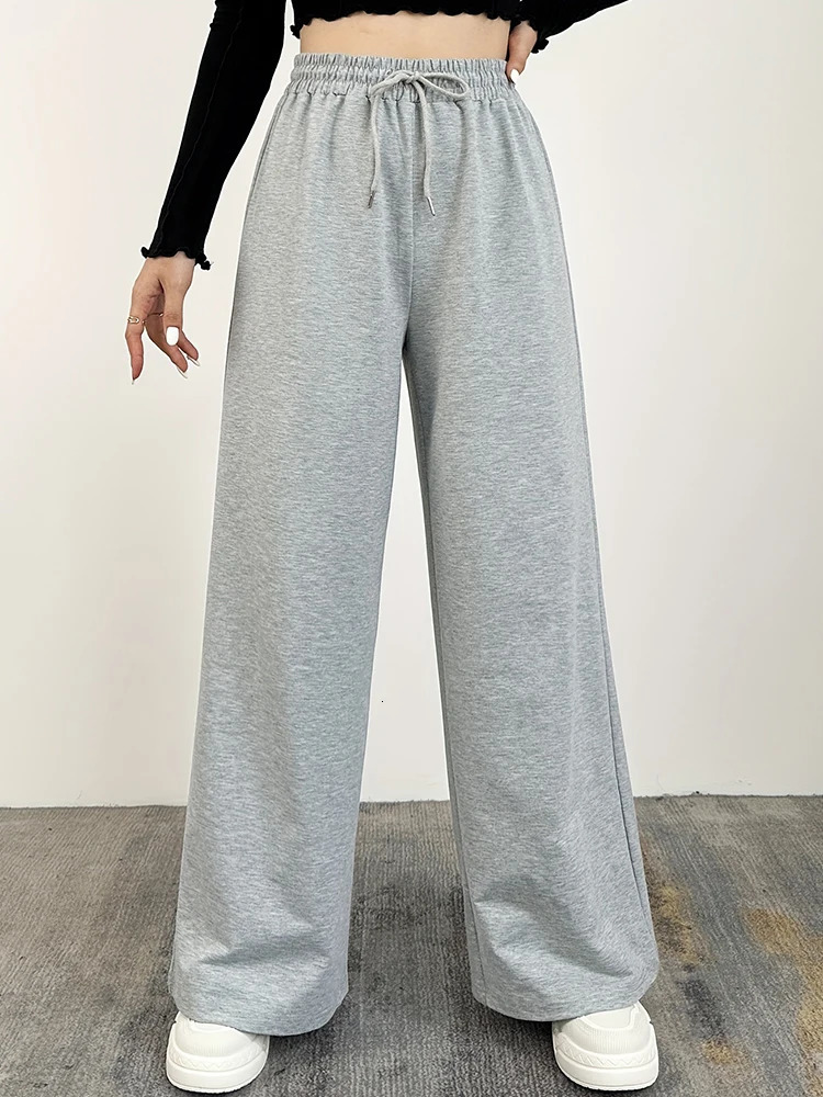 Wide Leg Pants For Women Straight Bottom AllMath Plain Fitness Joggers Travel Basic Casual On Sale 250108
