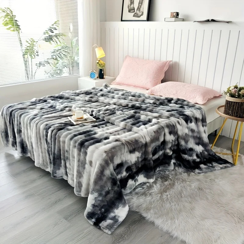 Soft Cozy Gradient Bubble Fleece Throw Blanket Milk Velvet Plush All-Season Multipurpose Nap Blanket For Office And Sofa Mac 250113