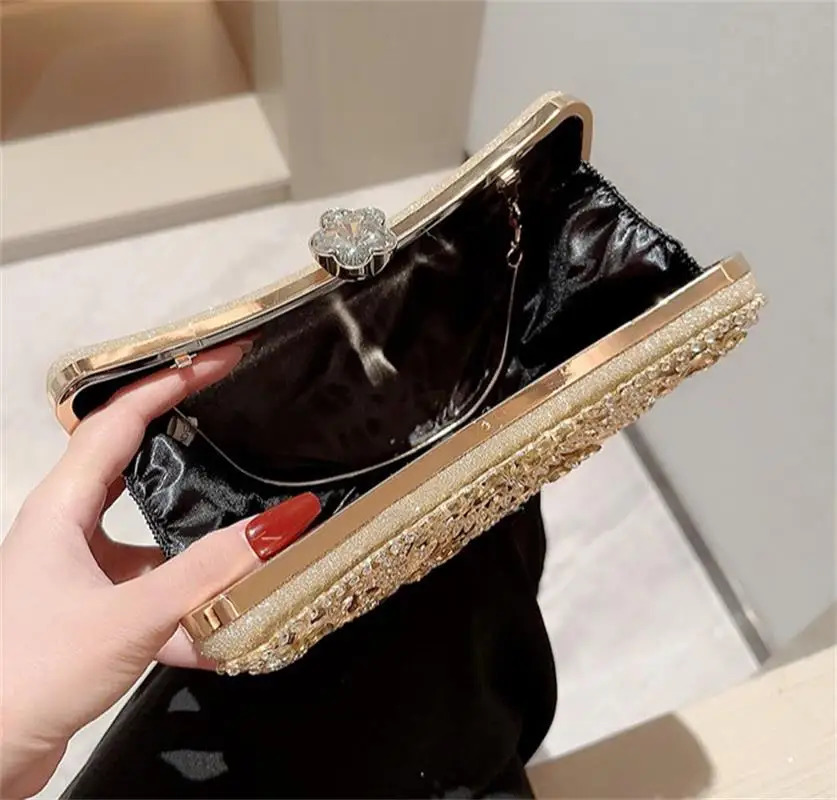 Banquet Bag Water Diamond Handheld Sparkling Brilliant Dress Chain Strap Diagonal Straddle Party 250118