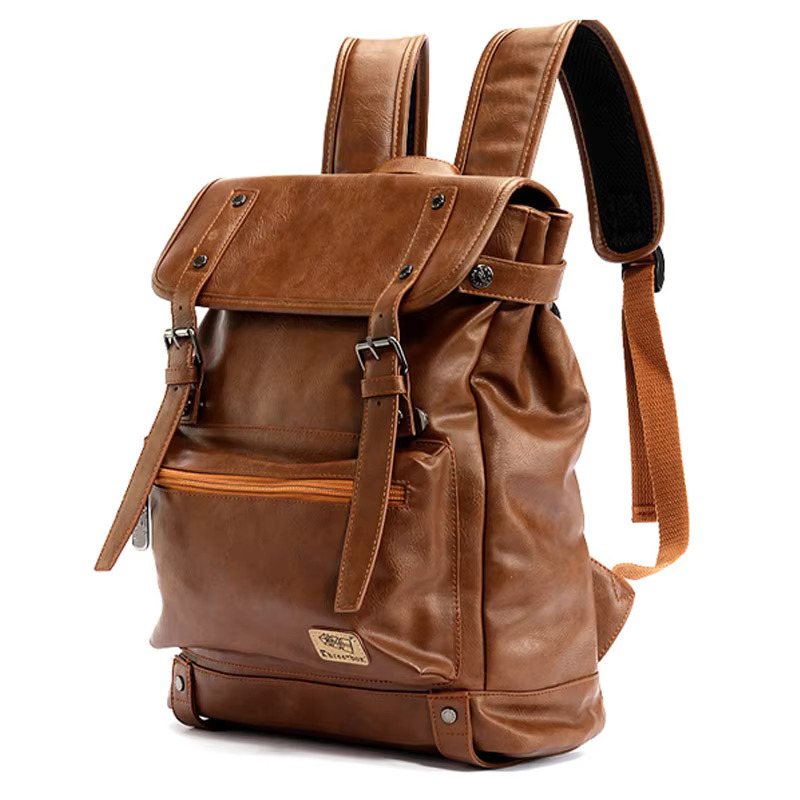 Three Box Brand Leather Men Women Korean Backpack Male Travel Casual Daypacks For Teenagers Back Pack Bagpack Mochila