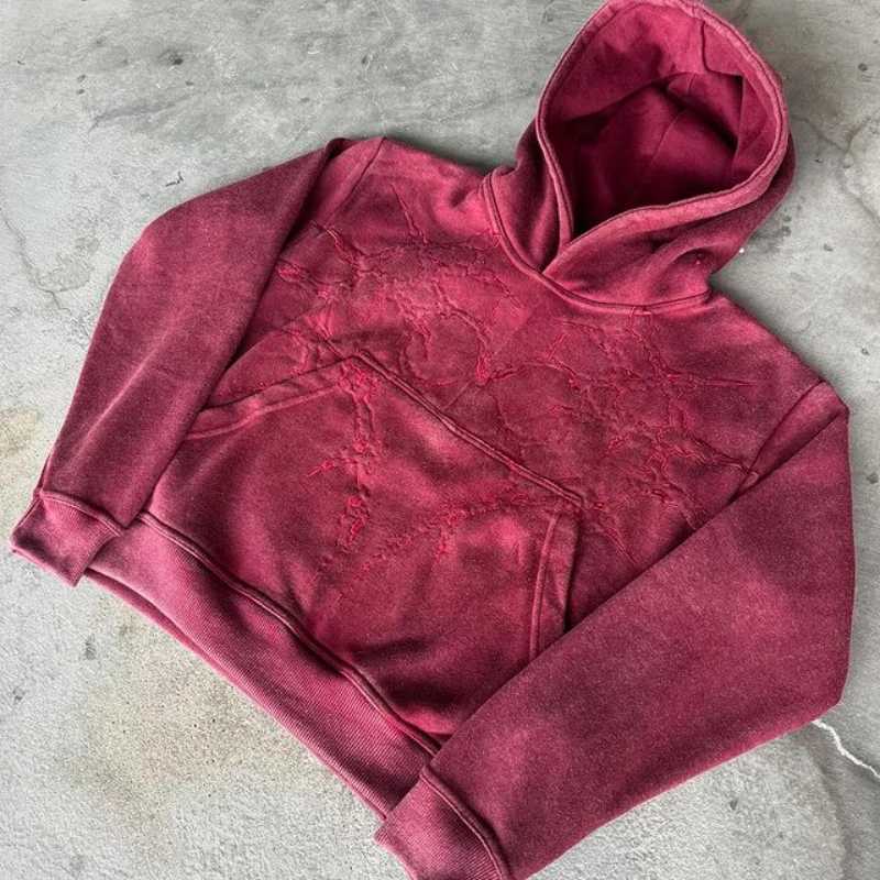 Vintage Sports High Street Hip-hop Printed Hoodie Sweatshirt Y2k Aesthetic Gothic Fashion Casual Couple Tops washed Clothing W250117