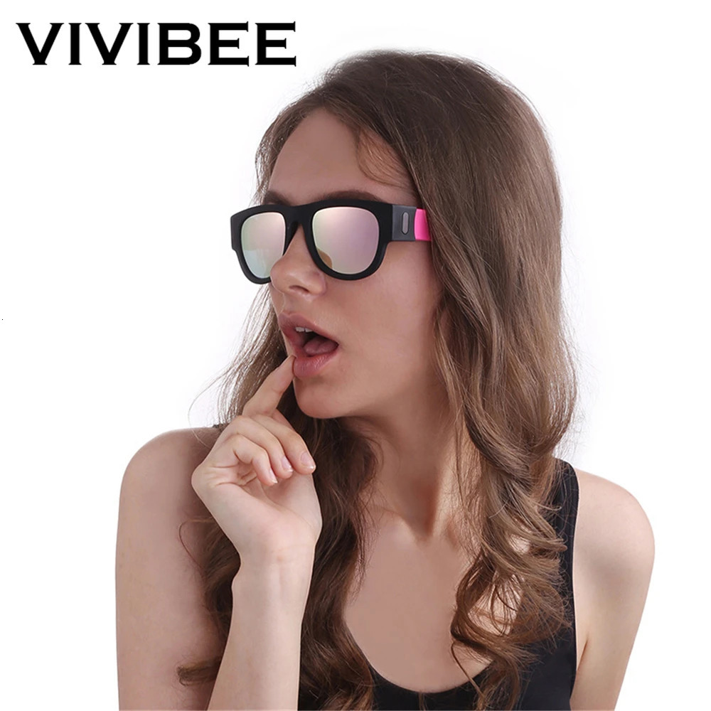 VIVIBEE Novelty Mirror Men Polarized Folding Sunglasses Arrival Slap Sport Foldable Wristband Shades 2025 Trend Product250120