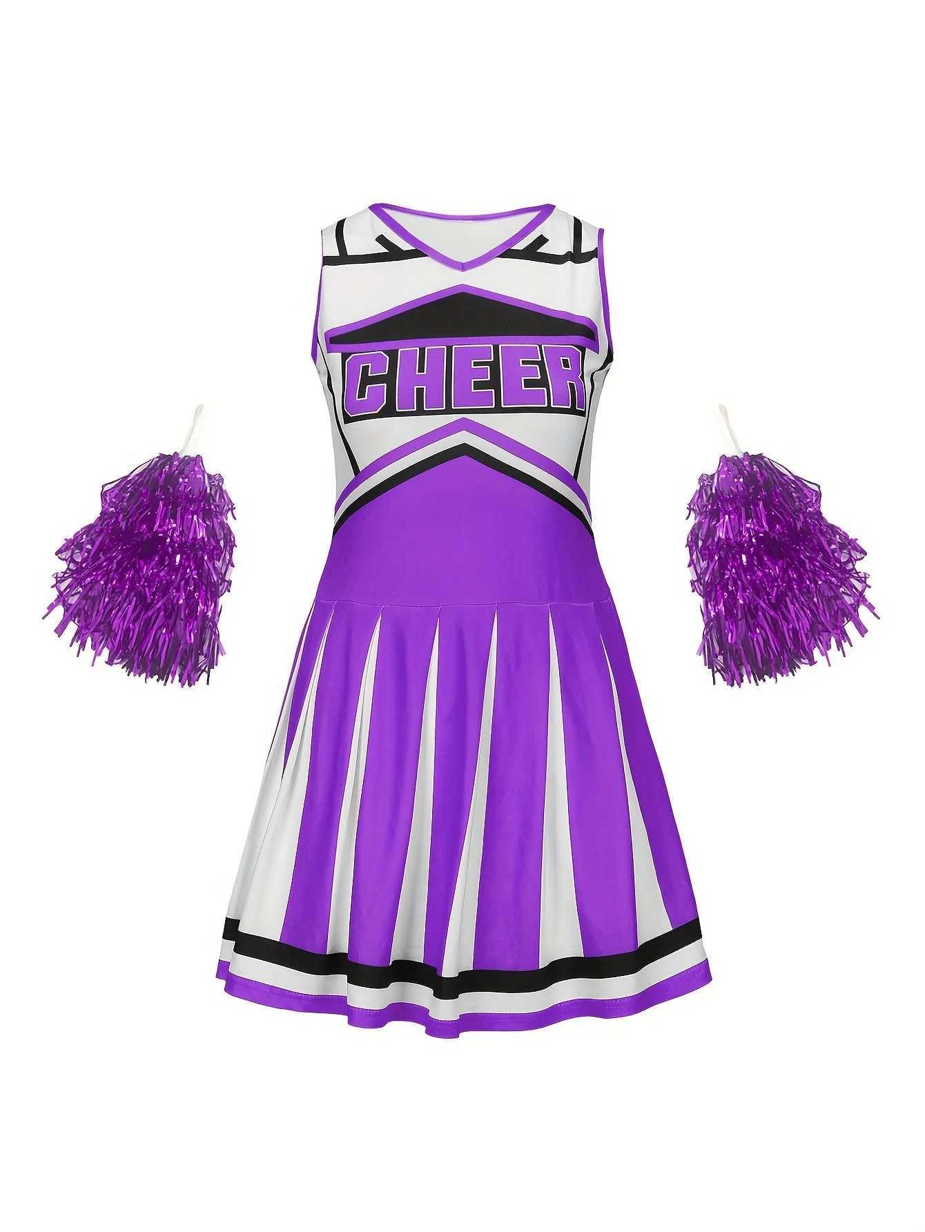 Cheerleader Sports Girls Kids Holiday Party Homecoming Season Performance Dress Slim Skirt Suit Super Bowl Christmas CostumesW250121