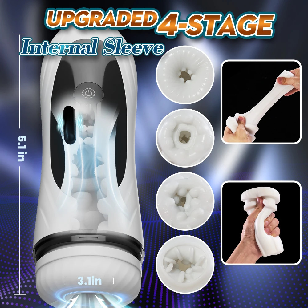 4IN1 Automatic Sucking Male Mastubator Cup Blowjob Masturbation Real Vagina Massage Pussy Sex Toys Adult Goods for Men 250121