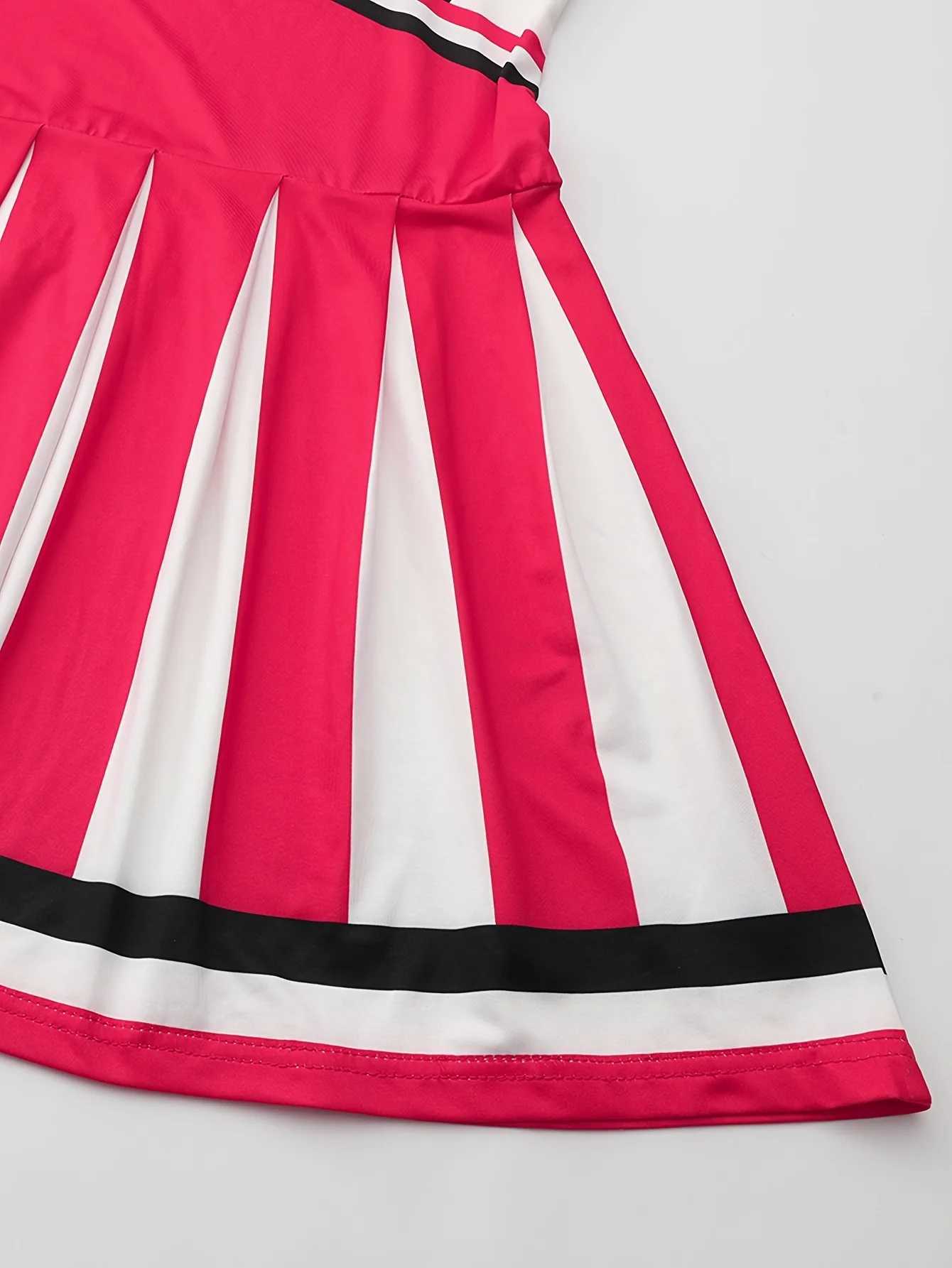 Cheerleader Sports Girls Kids Holiday Party Homecoming Season Performance Dress Slim Skirt Suit Super Bowl Christmas CostumesW250121