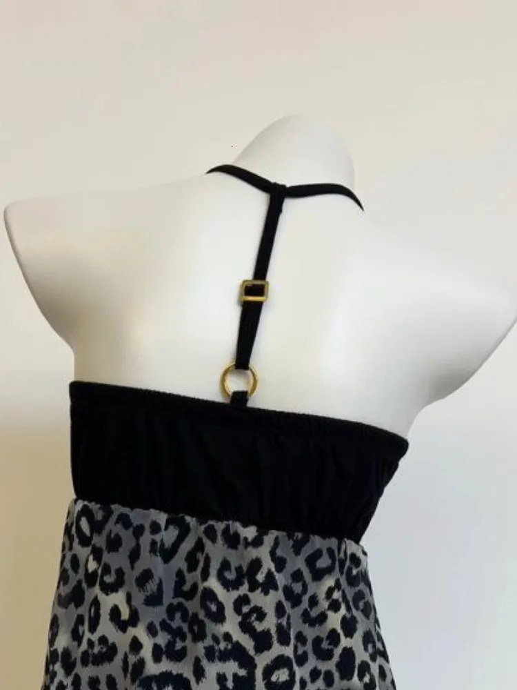 Women Clothing Summer Crop Tops Ropa Mujer Halter Backless TLoose Vest Sweet Korean Camis Korean Leopard Print Sexy Tanks 250116