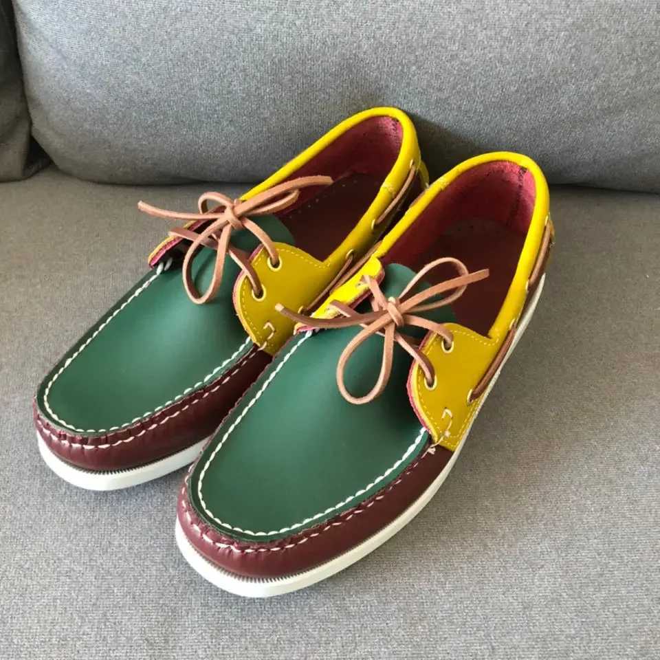 2025 Handmade Loafers Shoes for Men Genuine Leather Driving Shoes Designer Fi Docksides Boat Shoes Men FlatXJ250118
