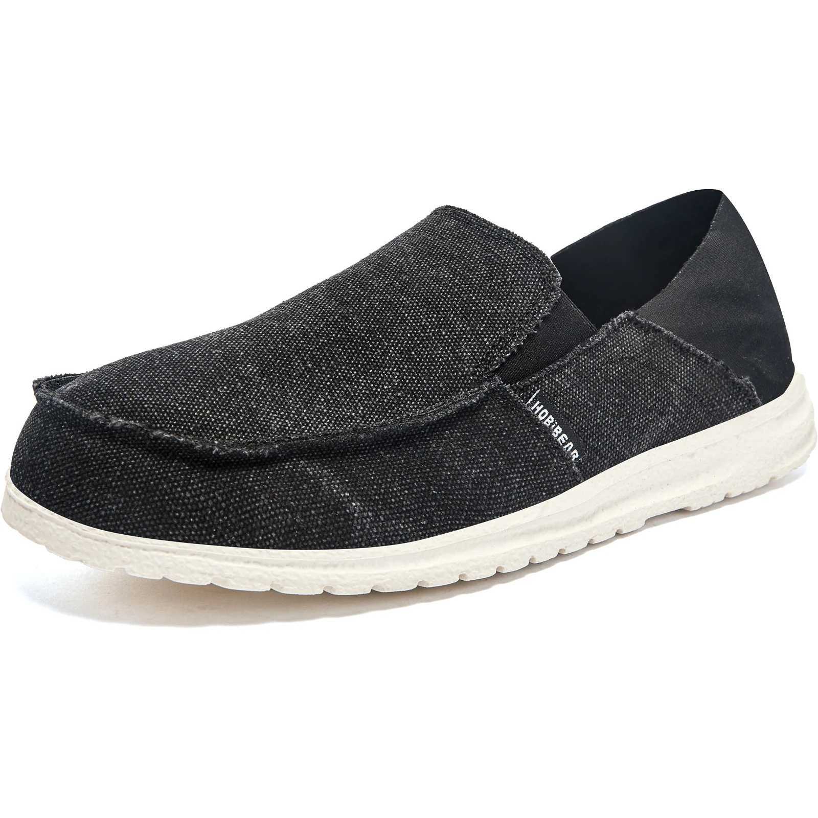 HOBIBEAR Slip Loafer for Men Zero Drop Canvas Loafer lightweight Flat Boat ShoesXJ250118