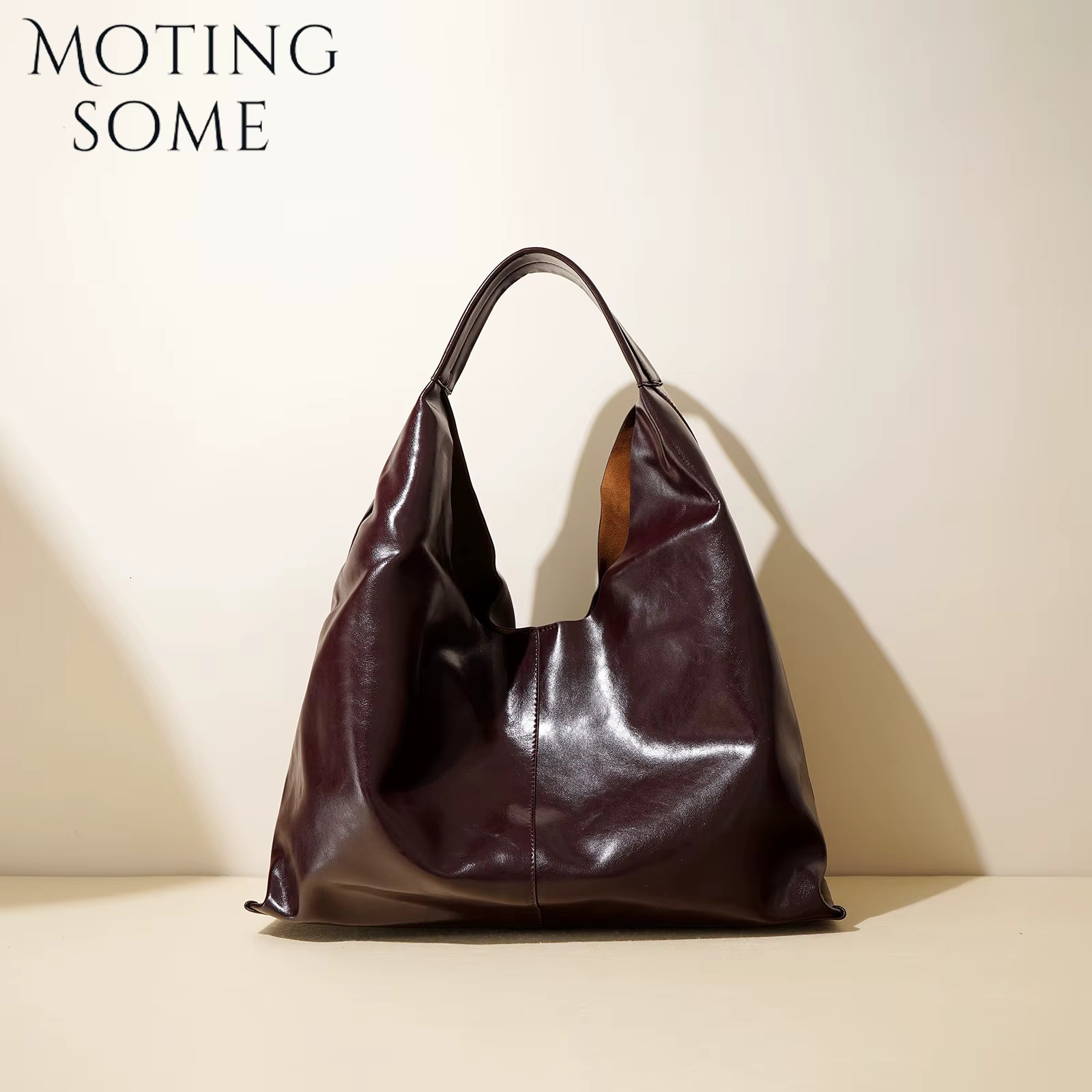 Motingsome Retro Melard Color Woman Bags Shoulder Casual Handbag And Purse Oversized Big Roomy Underarm Tote 2024 New