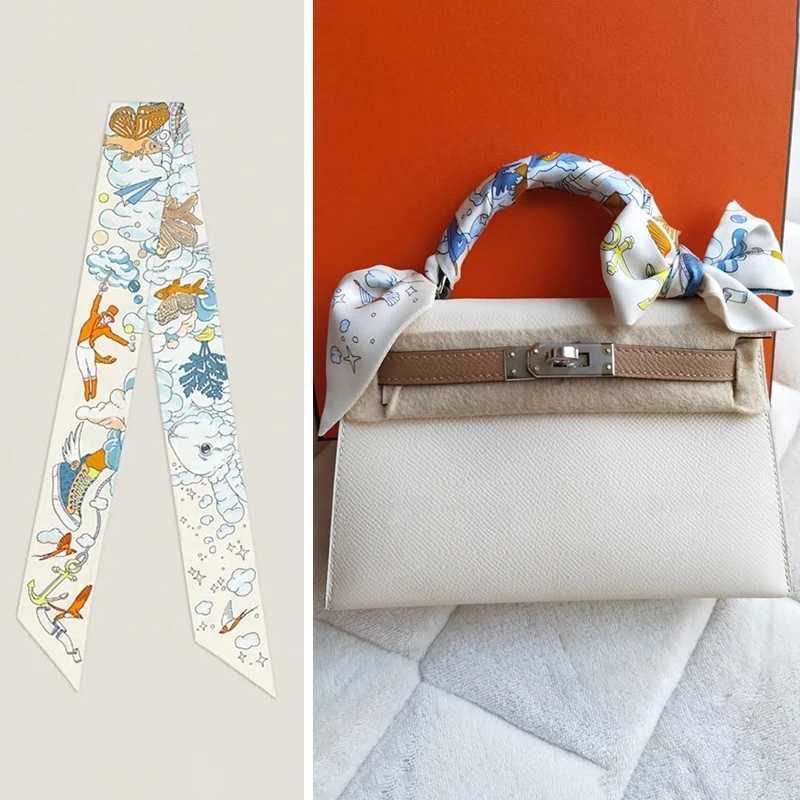 New French fashion full match Korean version Maya jungle silk scarf twill long scarf tie tied with a bag of ribbons W250118
