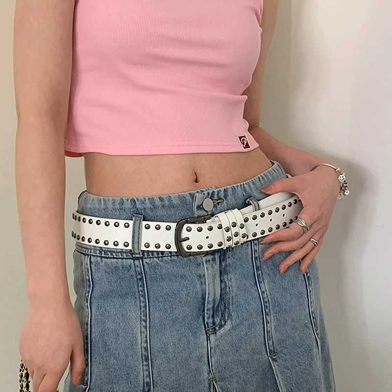 New Belt Womens Jeans Tie-In Ladies Belt Fashion Personality Rivet Belt Senior Black Fashion W250120