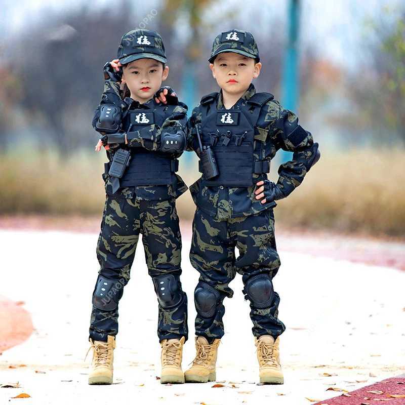 Childrens Camouflage Suit for Primary School Military Training Summer Camp Special Forces Boys and Girls Performance Clothing W250117