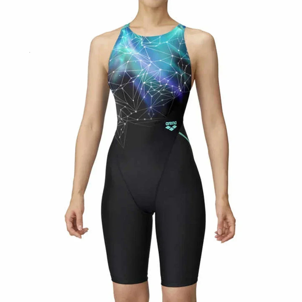 Women One Piece Swimsuit Triathlon Competitive Pro Training Knee Length Quick Dry Swimwear Swimming Pool Comfortble Bathing Suit 250122