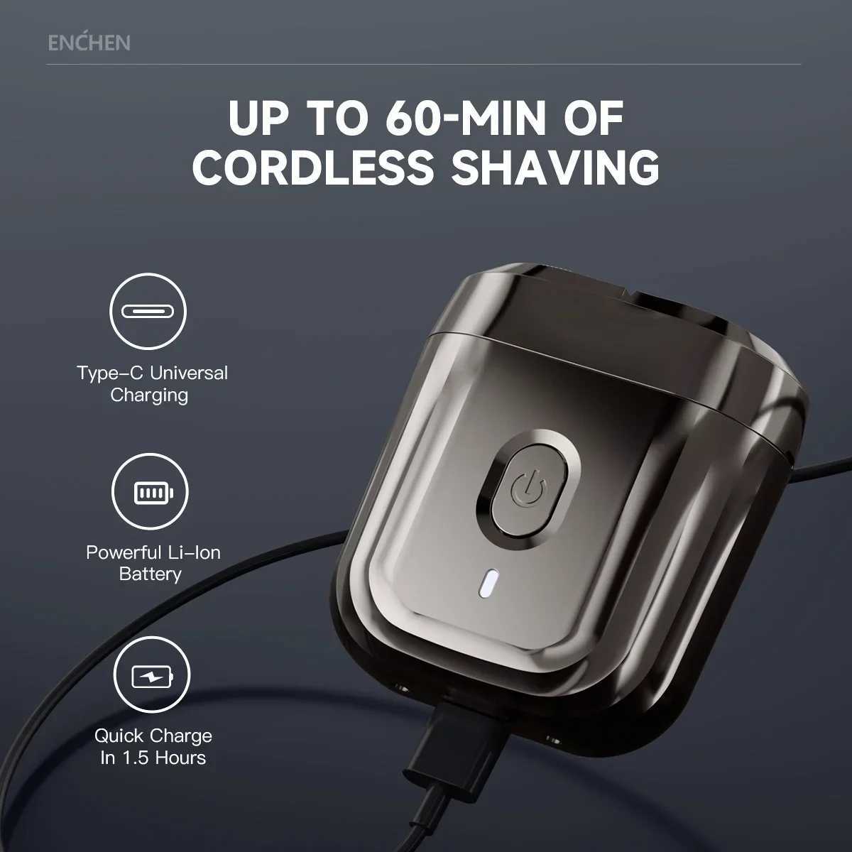 Enchen Beard Trimmer Mini Shaver Professional 2D Face Shaver Waterproof Shaving Mane Reciprocating Razor Magnetic Head Mini 6W250117