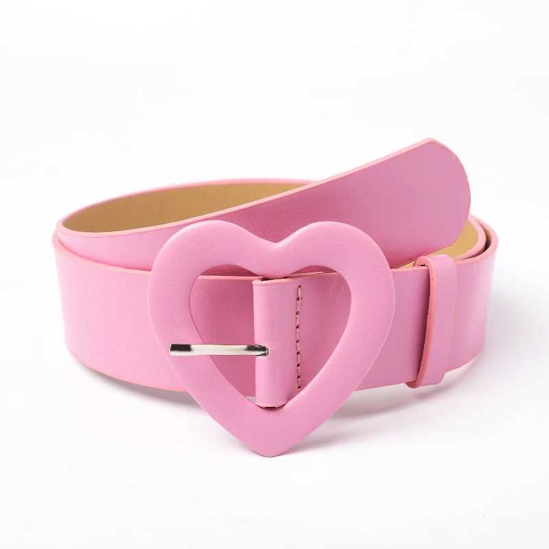 3.8x105cm Heart Belt for Women Love Buckle New Pu Leather Jeans Belts Ladies Cute Pink Belt Female Personality Dress Waistband W250120