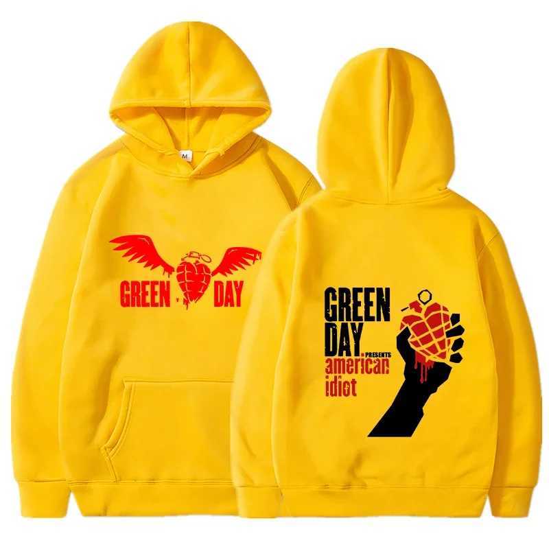 Green Day Saviors Printed Mens Hoodies New Hip Hop Loose Streetwear Pullover Long Sleeve Sweatshirts Y2K Clothes Tops W250117