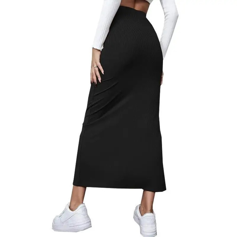 Summer 2024 highwaisted girls buttocks split long skirt sexy spice girl pure sensual woman in the longribbed 250121