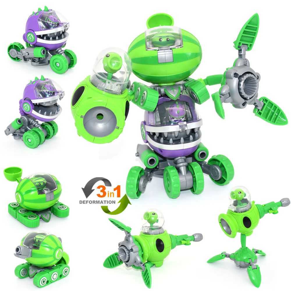 3 in 1 Assembly Deformation Toys For Boys Robot Doll PVZ Plant Vs. Zombie Mecha fighter PVC Action Figure Model Kid Gift W250120