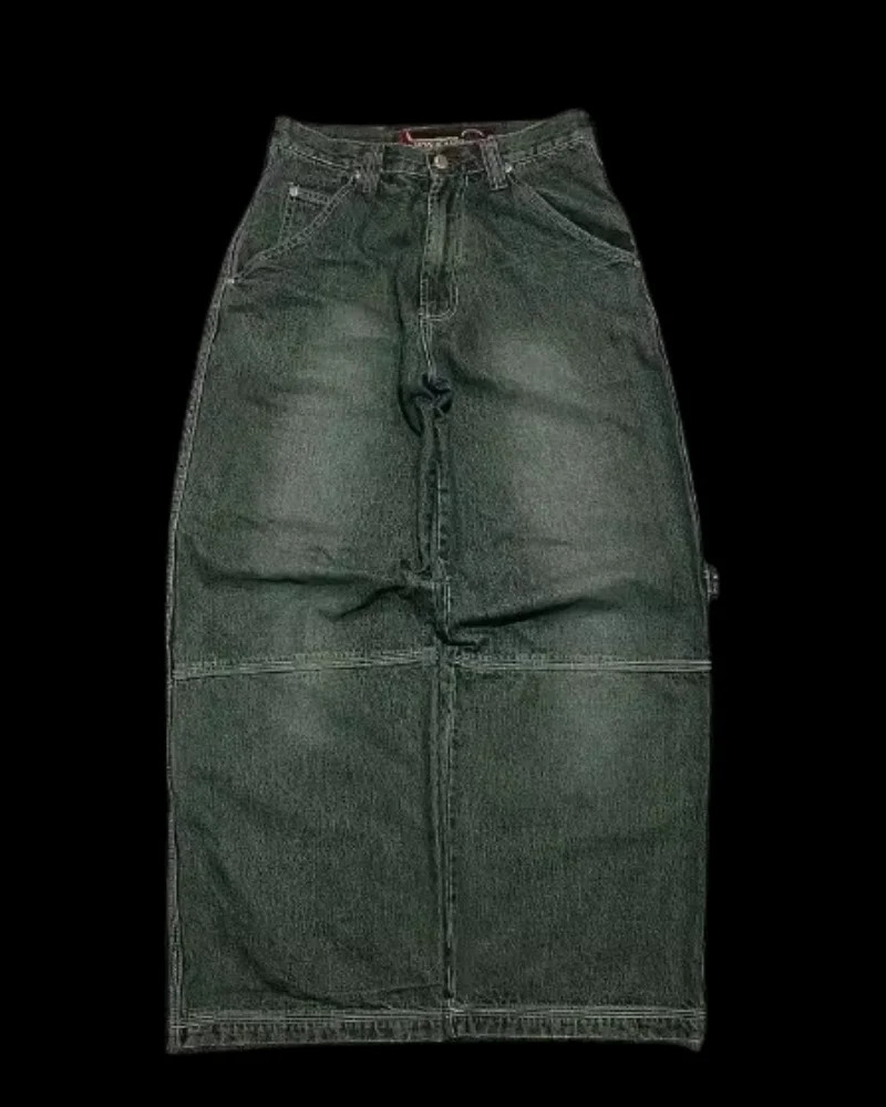 Y2K Fashion Letter Embroidery Patch Pack Jeans Womens Street Retro Hip Hop Pop Gothic Casual Clown High Waist Wide Leg Pants 250117