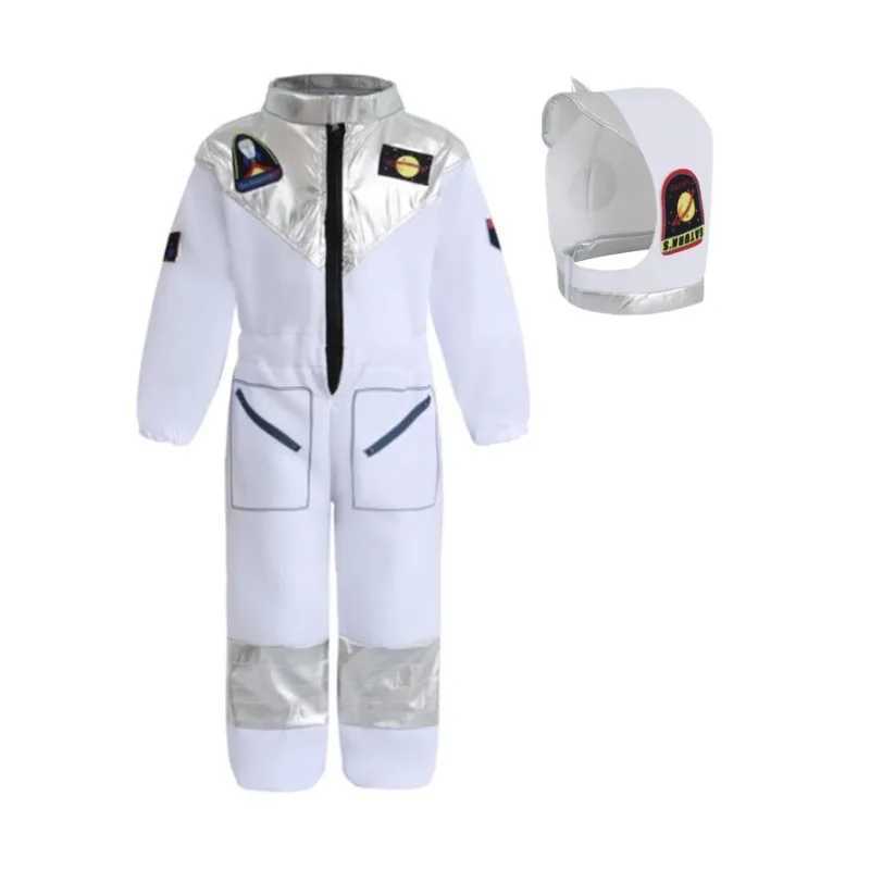 Boys Cartoon Astronaut Cosplay Costume Halloween Dress Up One-piece Jumpsuit Hat Kids Dress Up Outfit For Carnival Party W250117