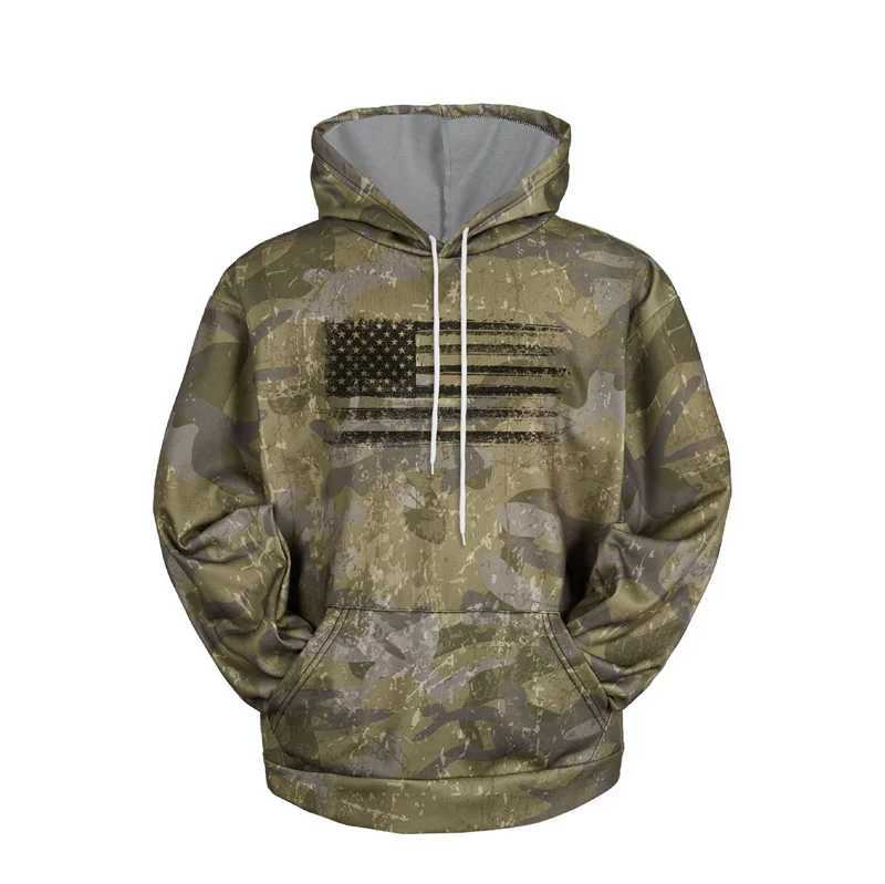 American Flag Camouflage Hoodie Men Clothing 3D USA Patriotic Printed New in Hoodies Women Harajuku Fashion y2k Pocket Pullover W250117