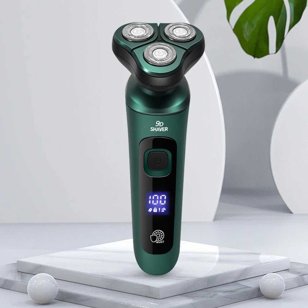 Men Rechargeable Shaver USB Charging Smart Razor with Digital Display Face Beard Trimmer Shaving Face Beard Razor Car Home RazorW250117