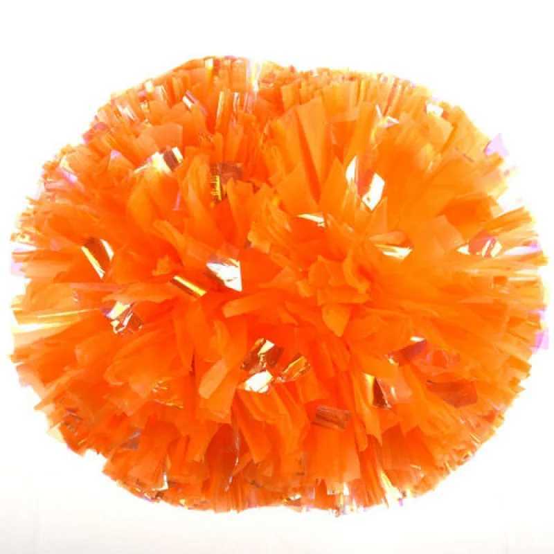 PC Plastic Handle Metallic Shine Streamer Pompoms Cheerleading Cheering Pom Ball Cheering Dance Decorator Club Sport SupplyW250121