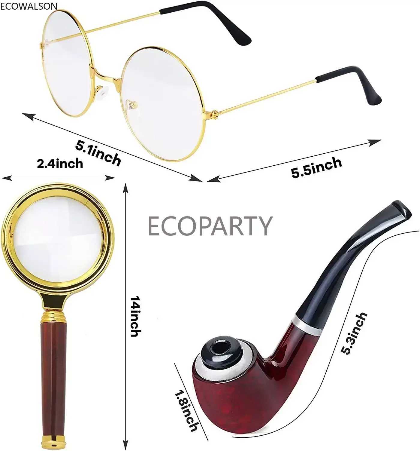 Retro detective costume accessories set detective hat glass role-playing costume detective role-playing props mens ecological party W250117