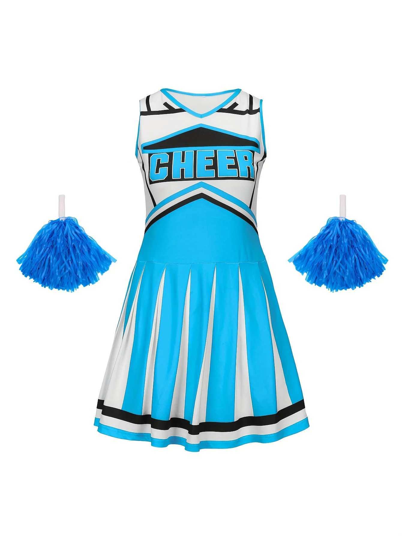 Cheerleader Sports Girls Kids Holiday Party Homecoming Season Performance Dress Slim Skirt Suit Super Bowl Christmas CostumesW250121