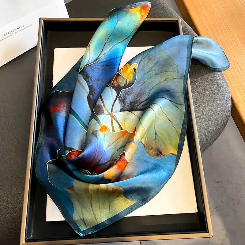 Luxury Brand % Silk Satin Scarf Women Handkerchief Bag Scarfs Female Square Head Bandana Small Neck Scarves For Ladies 2024 W250118