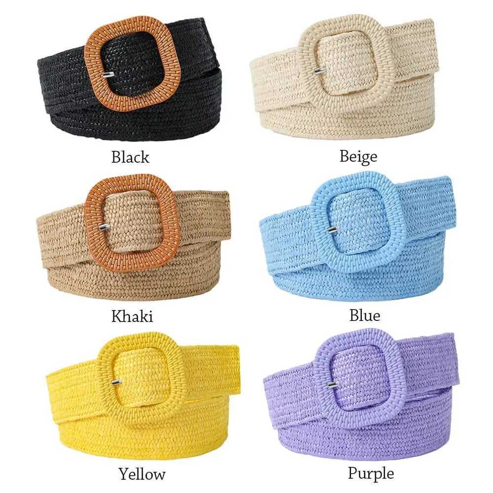 Fashion wide waistband womens waist belt Bohemian woven belt womens summer splicing work straw womens waistband W250120